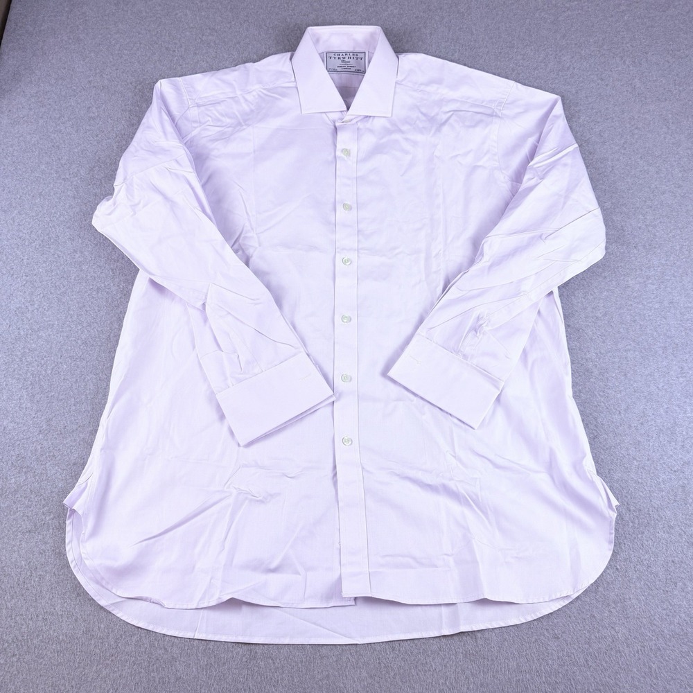 Charles Tyrwhitt Classic Pale Pink French Cuff Dress Shirt 17 35 XL Cotton Mens